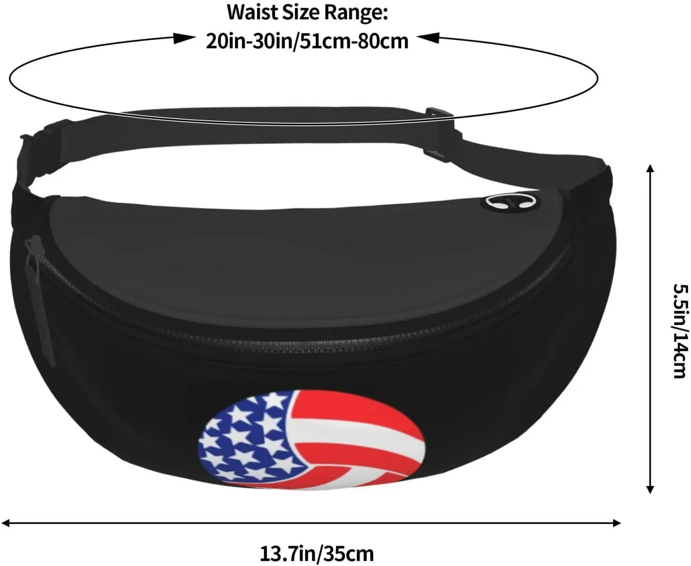 Usa Volleyball Leisure Waist Bag Outdoor Sports Running Waist Bag Business Travel Mobile Phone Bag