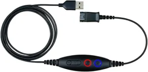 USB Adapter Cable Compatible Plantronics QD (Quick Disconnect) to USB Type A Plug, Speaker Volume & Mic Mute Control Connects Headset to PC, Laptop, Soft Phone