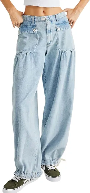 utcoco Women's 2025 Baggy Jeans Y2k Low Rise Pleated Jeans Loose Straight Boyfriend Adjustable Leg Denim Pants