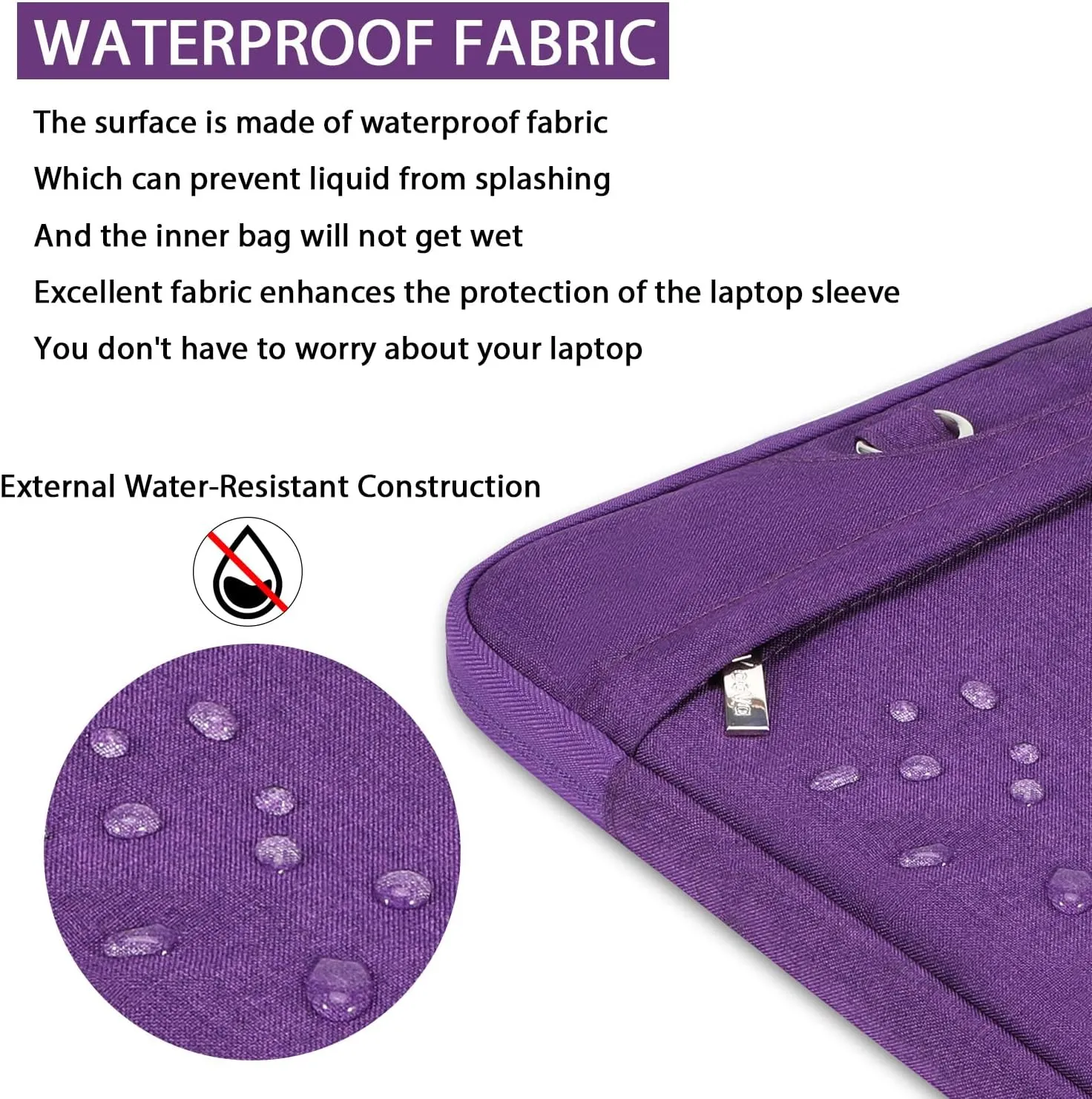 V Voova Laptop Bag 13-14 inch with Shoulder Strap & Handle, Waterproof Laptop Case Sleeve Compatible with 13-14” MacBook Air/MacBook Pro, Slim Briefcase Computer Cover for Men Women, Purple