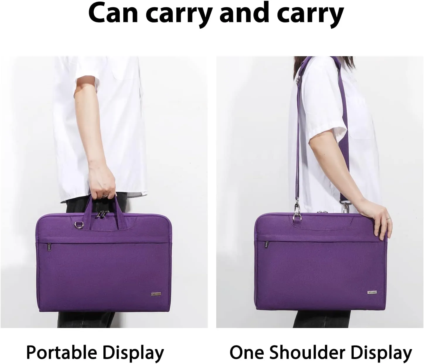 V Voova Laptop Bag 13-14 inch with Shoulder Strap & Handle, Waterproof Laptop Case Sleeve Compatible with 13-14” MacBook Air/MacBook Pro, Slim Briefcase Computer Cover for Men Women, Purple