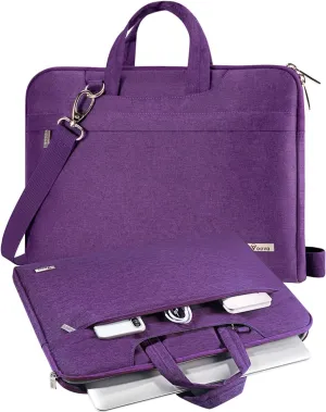 V Voova Laptop Bag 13-14 inch with Shoulder Strap & Handle, Waterproof Laptop Case Sleeve Compatible with 13-14” MacBook Air/MacBook Pro, Slim Briefcase Computer Cover for Men Women, Purple