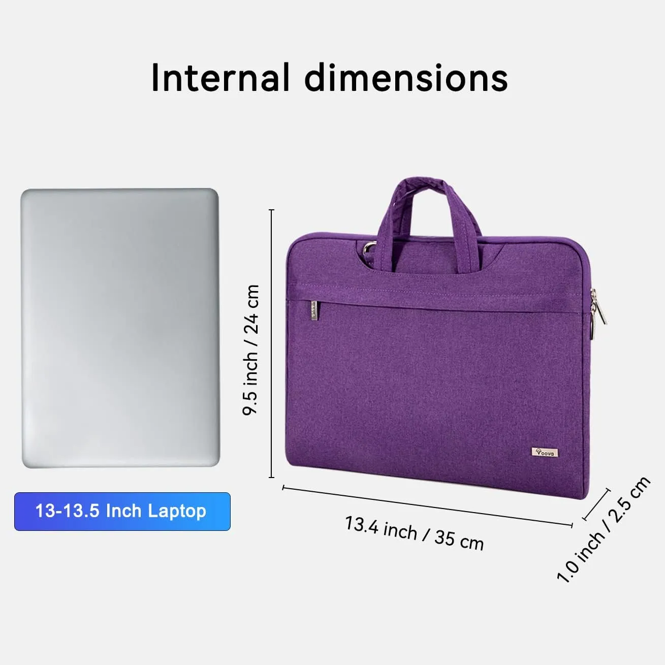 V Voova Laptop Bag 13-14 inch with Shoulder Strap & Handle, Waterproof Laptop Case Sleeve Compatible with 13-14” MacBook Air/MacBook Pro, Slim Briefcase Computer Cover for Men Women, Purple