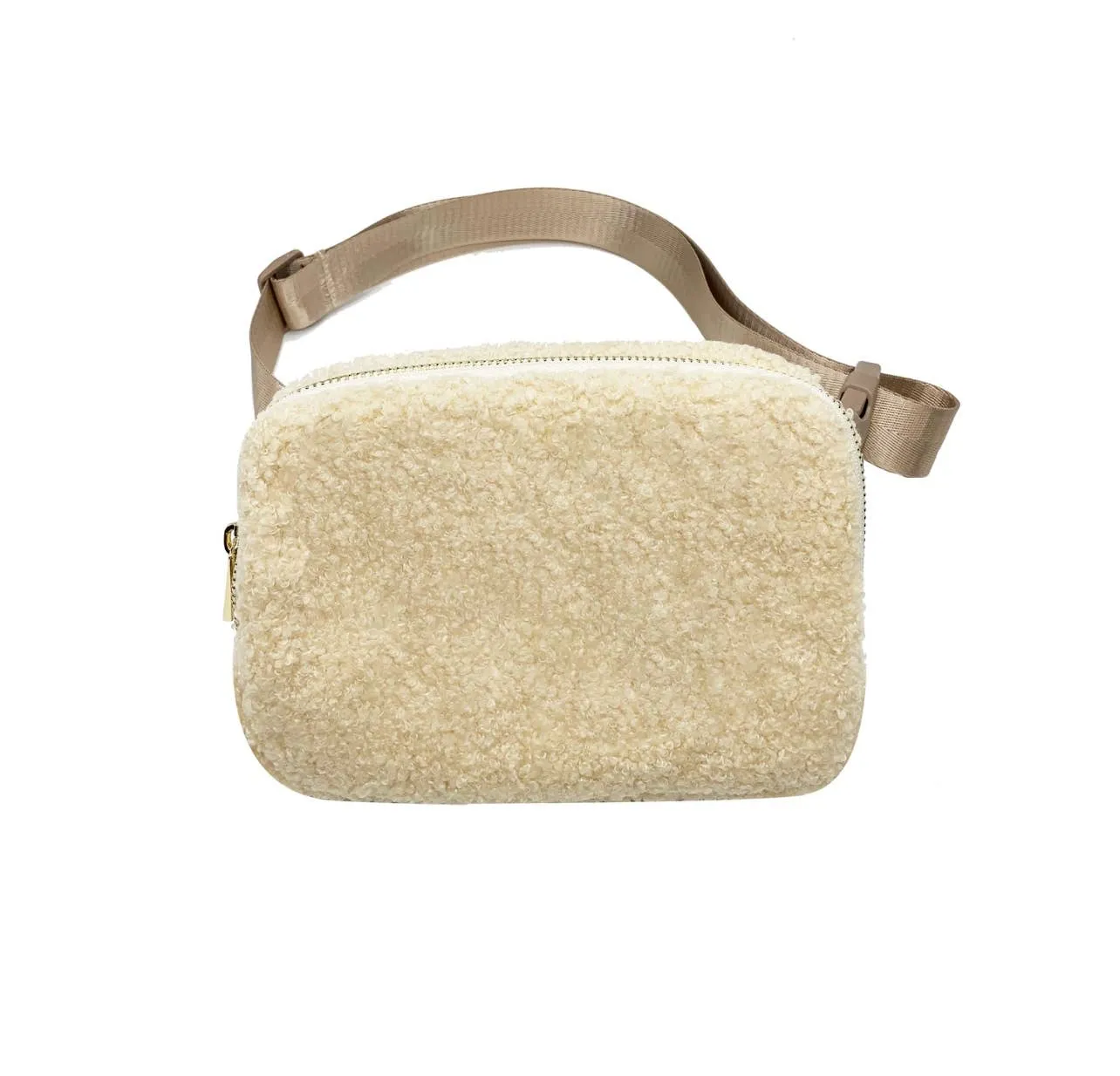 Varsity Collection Oatmeal Sherpa Fanny Waist Pack Belt Bag