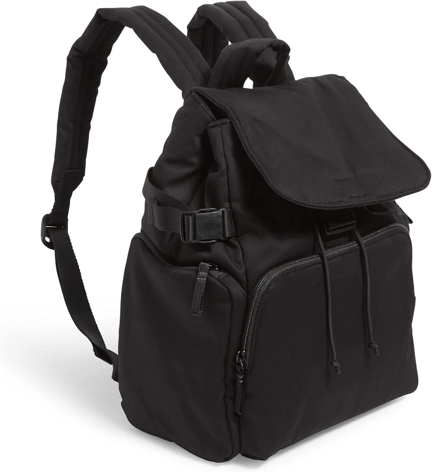 Vera Bradley Women's Cotton Utility Backpack, Black - Recycled Cotton, One Size