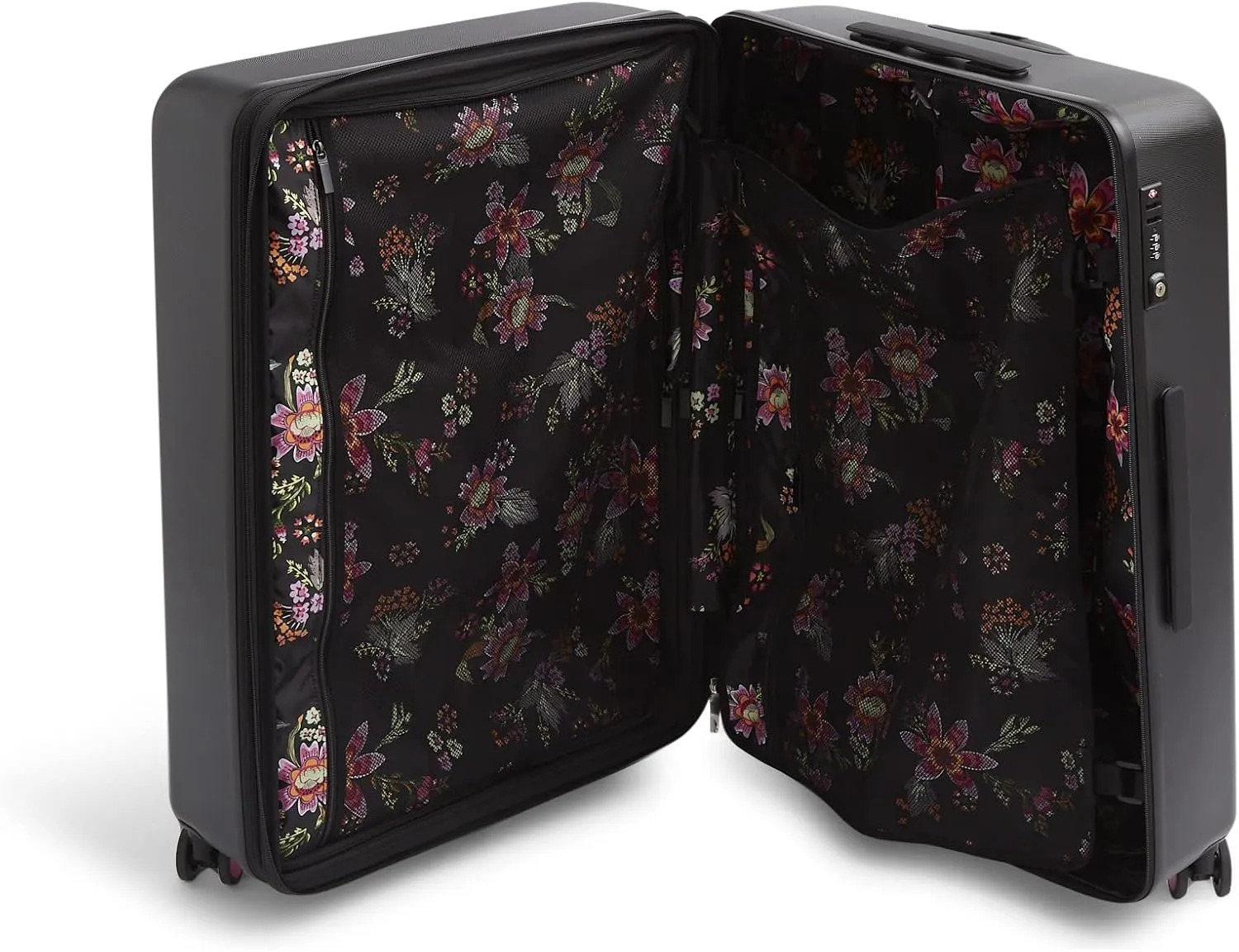 Vera Bradley Women's Hardside Rolling Suitcase Luggage, Black, 22" Carry On, 26" Check In, & 29" Check In