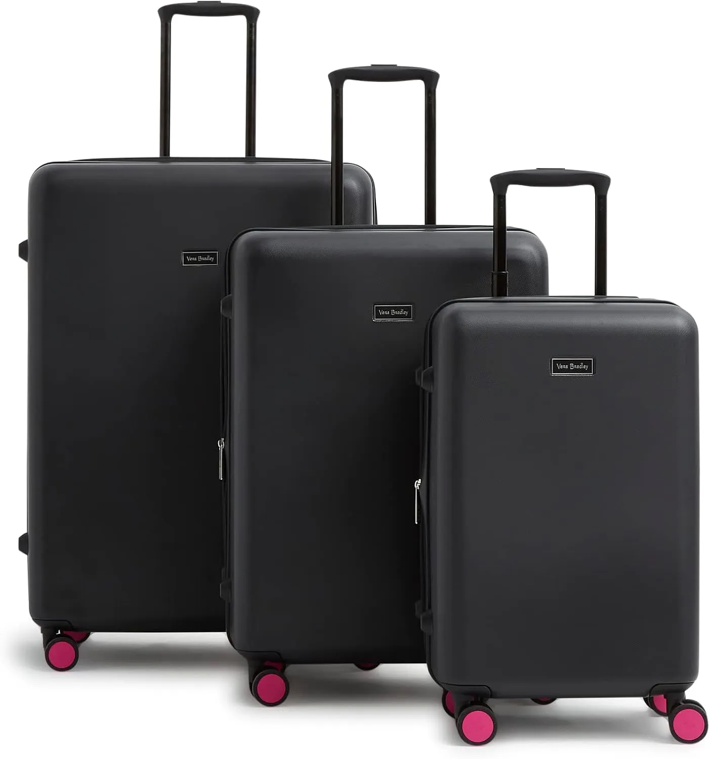 Vera Bradley Women's Hardside Rolling Suitcase Luggage, Black, 22" Carry On, 26" Check In, & 29" Check In