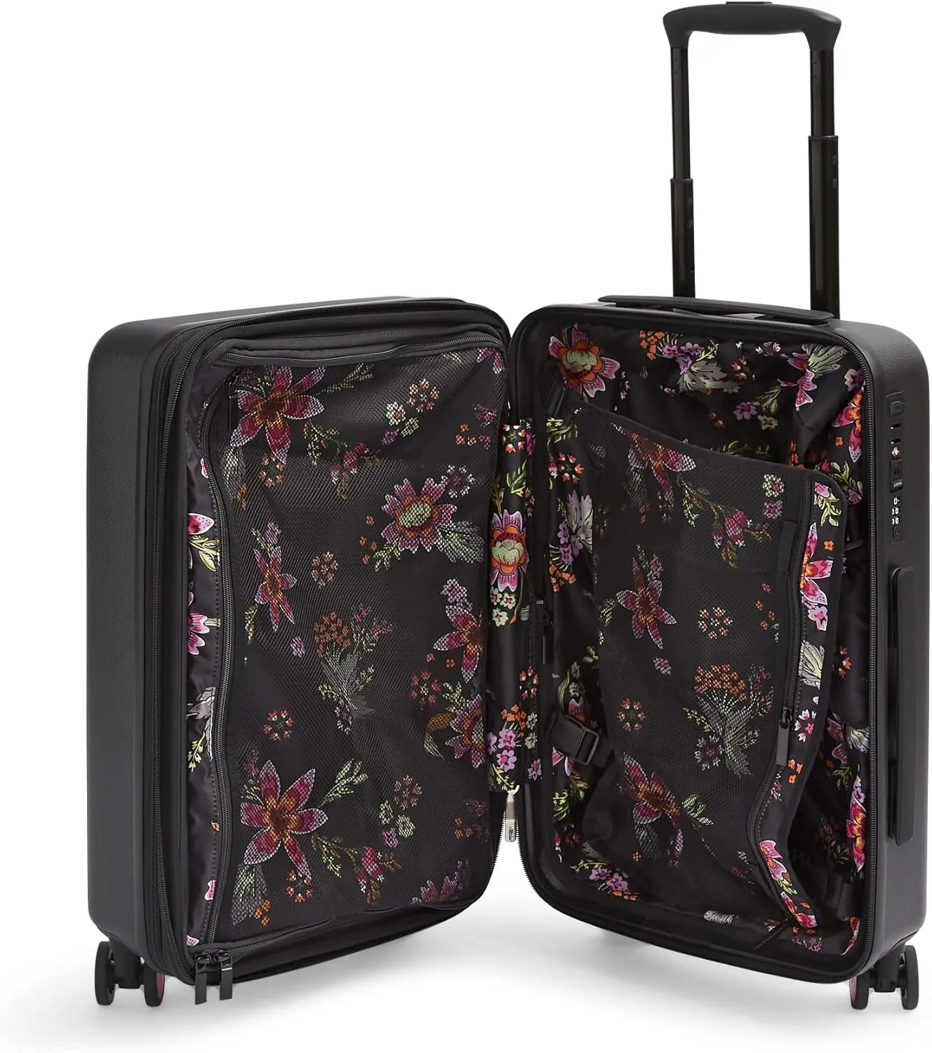 Vera Bradley Women's Hardside Rolling Suitcase Luggage, Black, 22" Carry On, 26" Check In, & 29" Check In