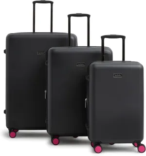 Vera Bradley Women's Hardside Rolling Suitcase Luggage, Black, 22" Carry On, 26" Check In, & 29" Check In