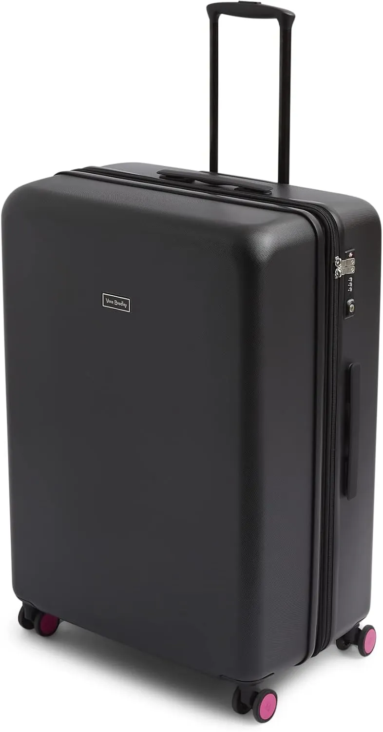 Vera Bradley Women's Hardside Rolling Suitcase Luggage, Black, 22" Carry On, 26" Check In, & 29" Check In