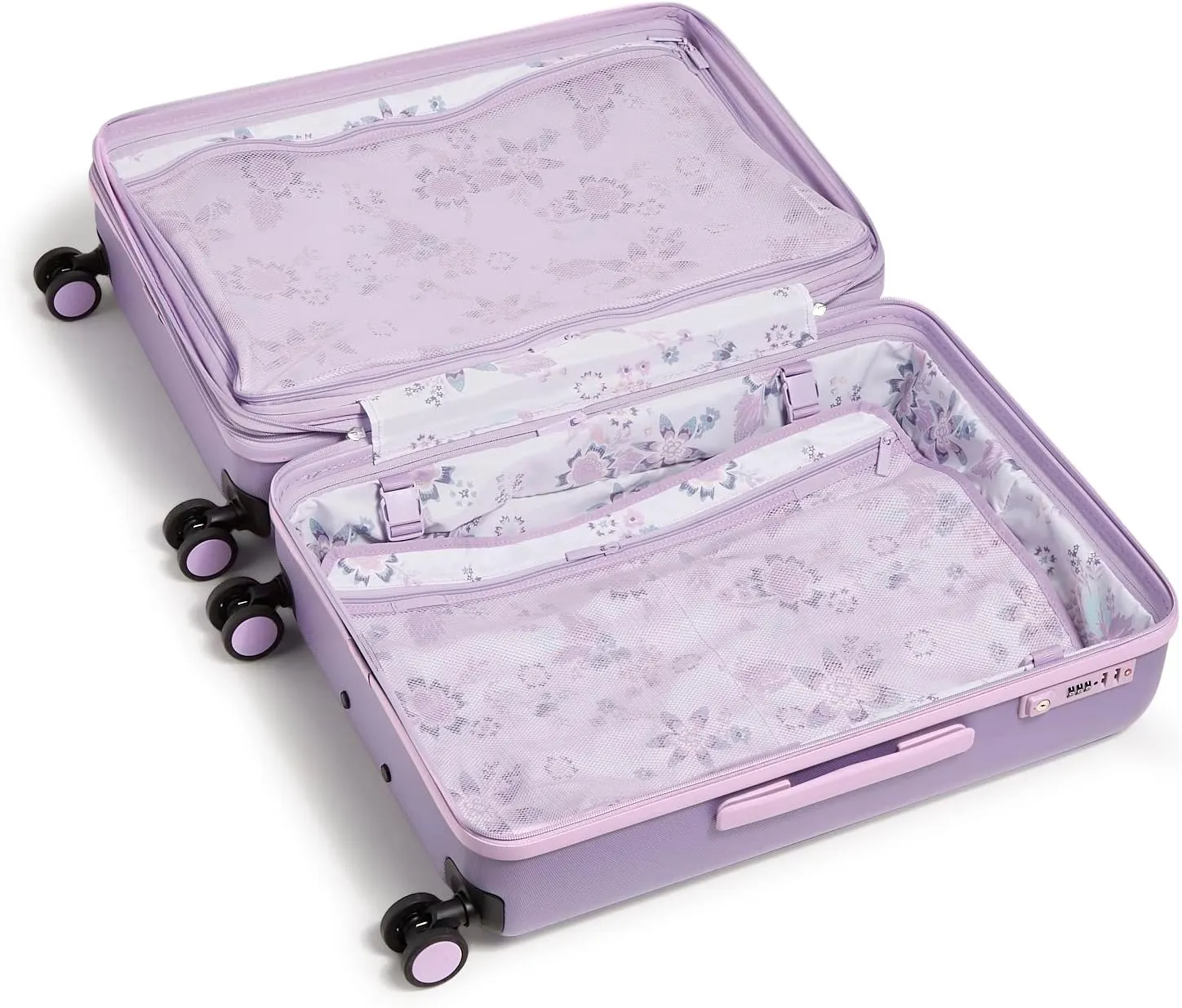 Vera Bradley Women's Hardside Rolling Suitcase Luggage, Purple Shimmer, 22" Carry On, 26" Check In, & 29" Check In