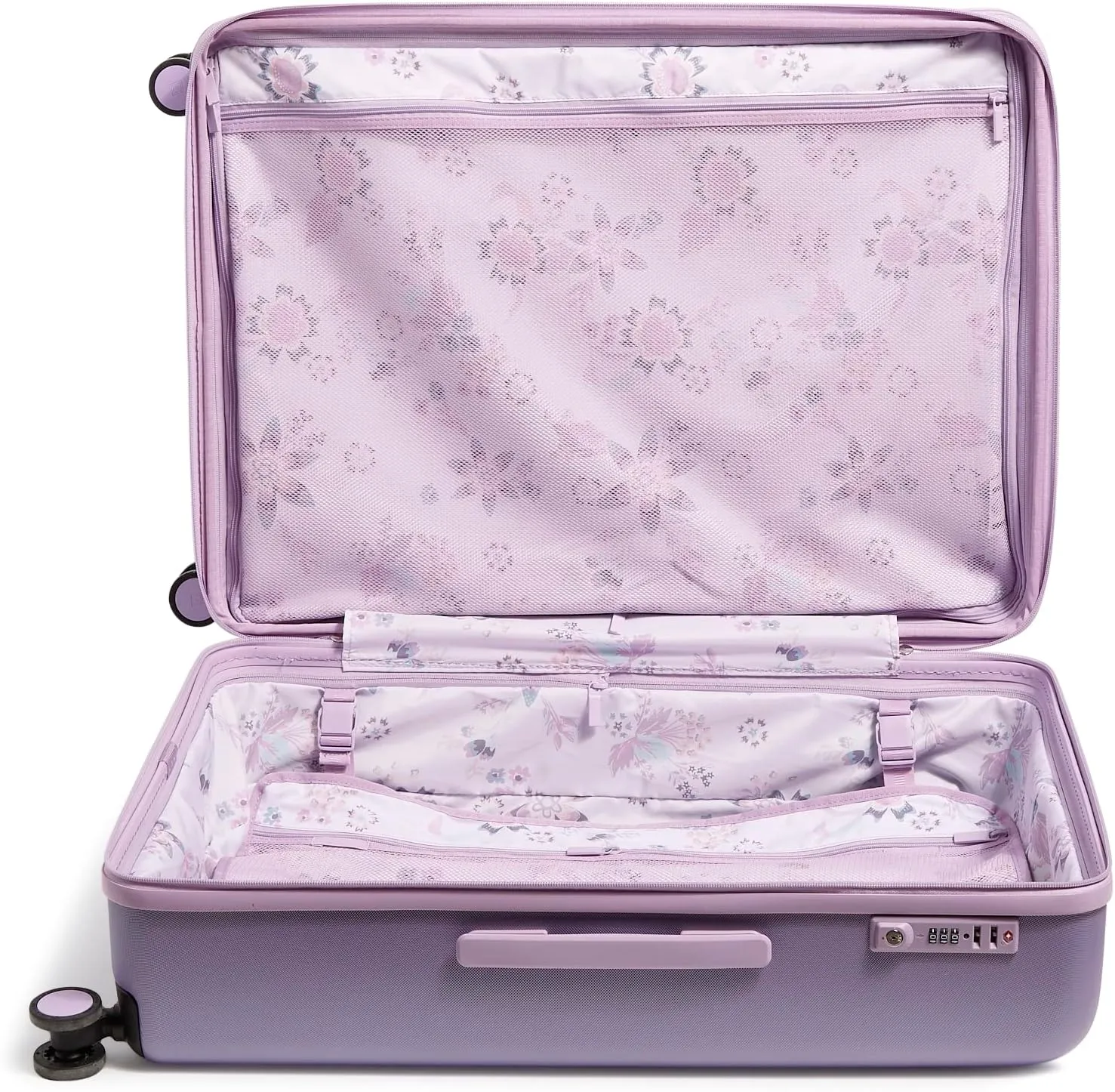 Vera Bradley Women's Hardside Rolling Suitcase Luggage, Purple Shimmer, 22" Carry On, 26" Check In, & 29" Check In