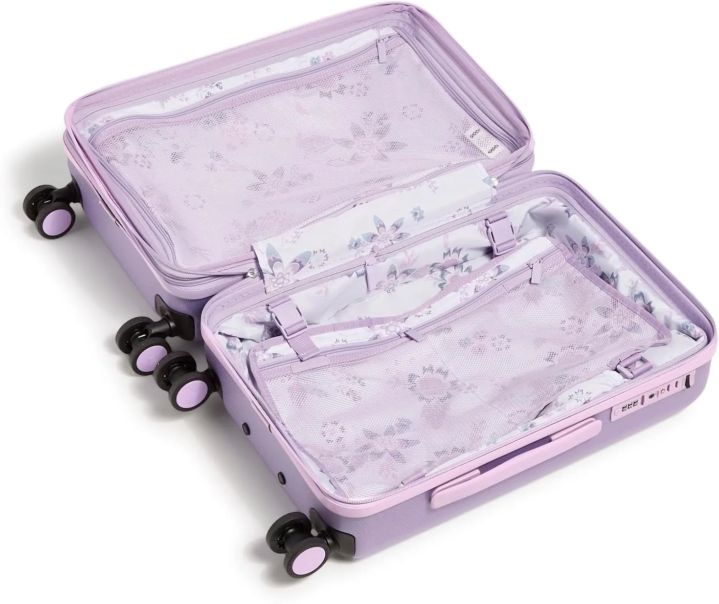 Vera Bradley Women's Hardside Rolling Suitcase Luggage, Purple Shimmer, 22" Carry On, 26" Check In, & 29" Check In