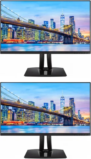 ViewSonic VP2756 27-inch 1440P QHD 2K IPS Premium Monitor, 2-Pack Bundle with ColorPro, Color Accuracy, HDMI, DisplayPort, USB-C, Speakers, black, VP2756-2K
