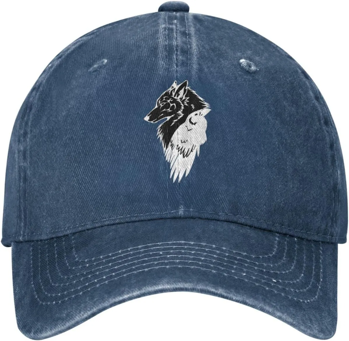 Viking Norse Wolf Raven Rune Adjustable Cowboy Hat Outdoor Travel Casual Hat Sandwich Hat Washed Denim Hat