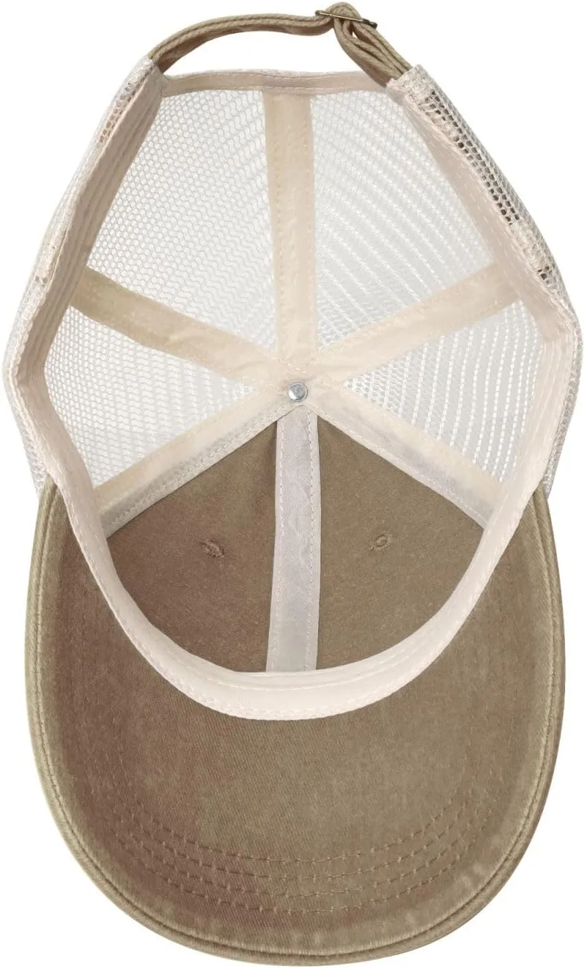 Viking Norse Wolf Raven Rune Outdoor Adjustable Washed Denim Mesh Hat Denim Baseball Cap Cowboy Hat