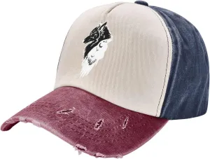 Viking Norse Wolf Raven Rune Unisex Adjustable Washable Denim Cowboy Hat Outdoor Travel Casual Hat Sandwich Hat