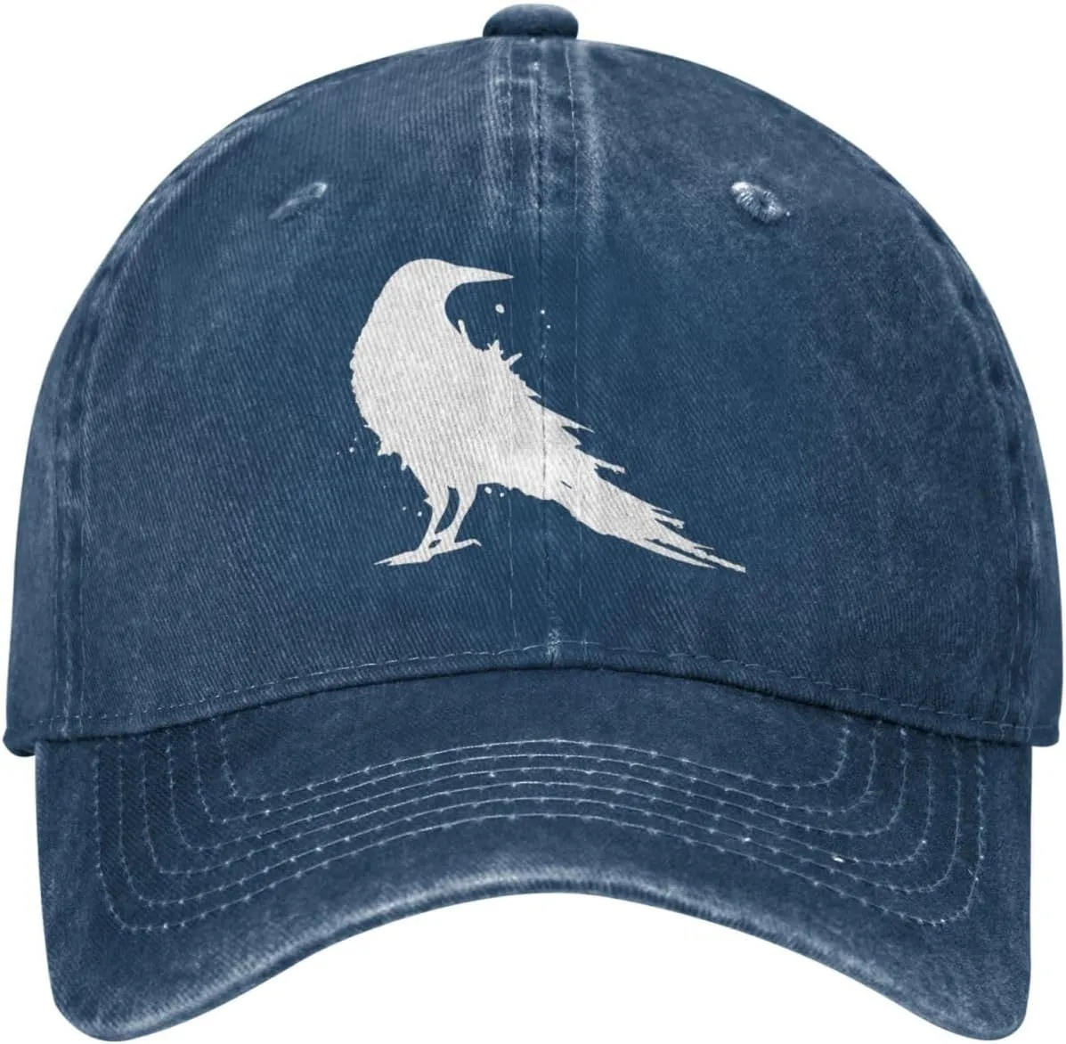 Vintage-Crow-Raven-Black-Bird Adjustable Cowboy Hat Outdoor Travel Casual Hat Sandwich Hat Denim Hat