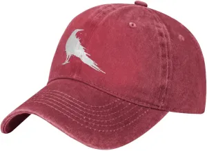 Vintage-Crow-Raven-Black-Bird Adjustable Cowboy Hat Outdoor Travel Casual Hat Sandwich Hat Denim Hat