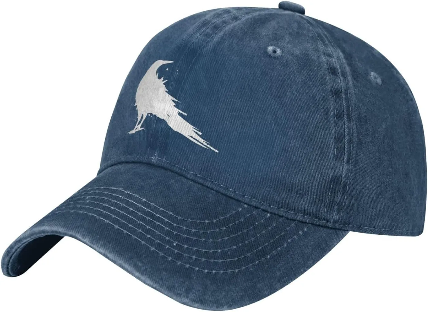 Vintage-Crow-Raven-Black-Bird Adjustable Cowboy Hat Outdoor Travel Casual Hat Sandwich Hat Denim Hat