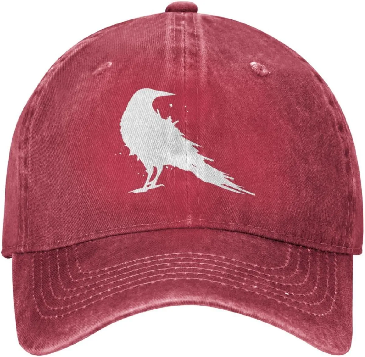 Vintage-Crow-Raven-Black-Bird Adjustable Cowboy Hat Outdoor Travel Casual Hat Sandwich Hat Denim Hat