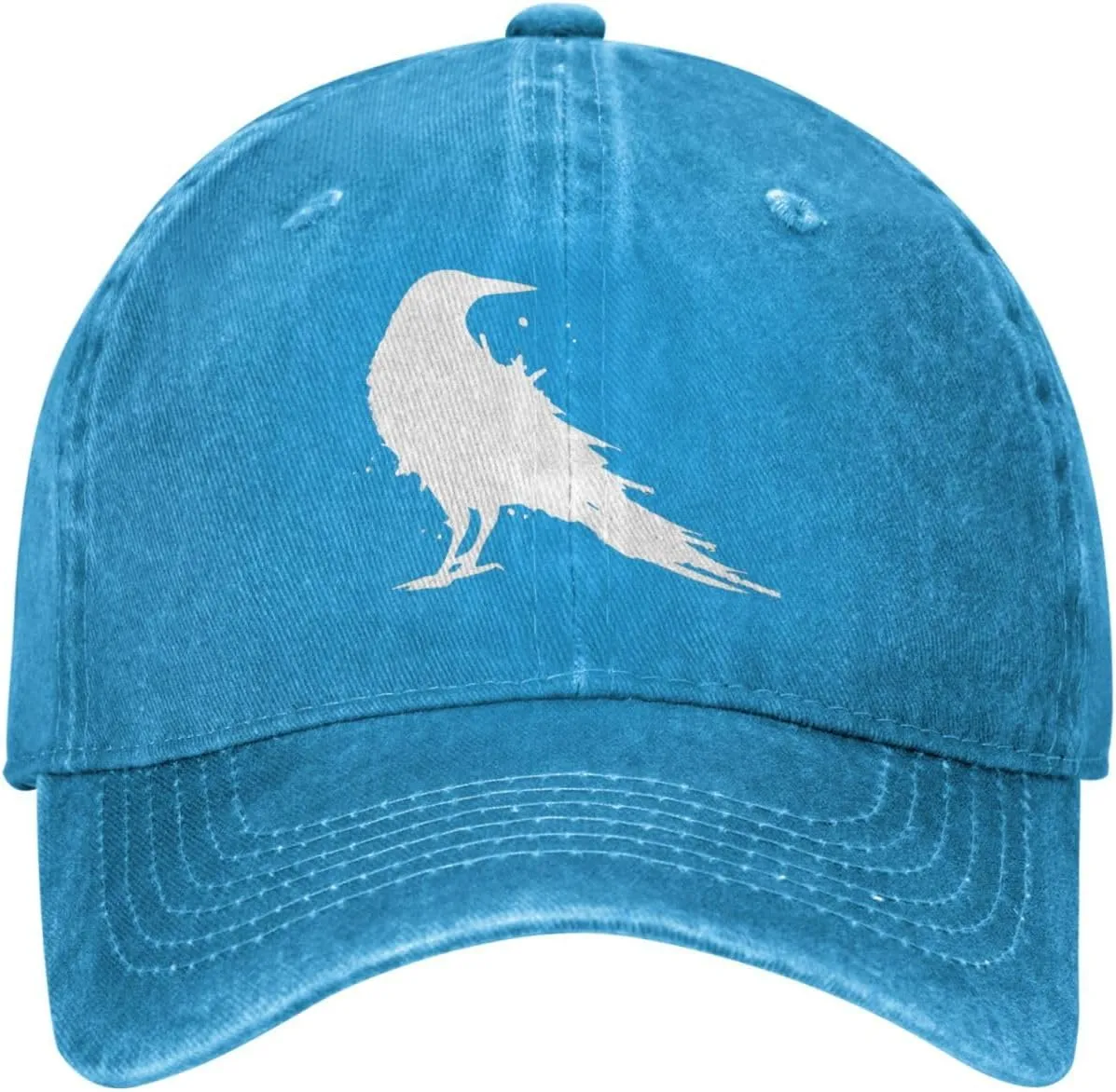 Vintage-Crow-Raven-Black-Bird Adjustable Cowboy Hat Outdoor Travel Casual Hat Sandwich Hat Denim Hat