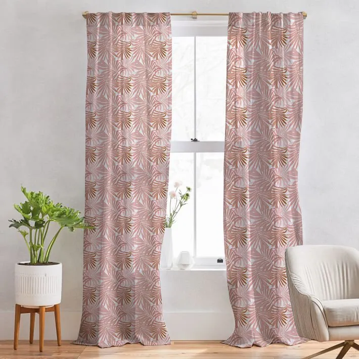 Vintage Linen By The Yard or Meter, Vintage Tropical Print Linen Fabric For Bedding, Curtains, Clothing, Table Cloth & Pillow Covers