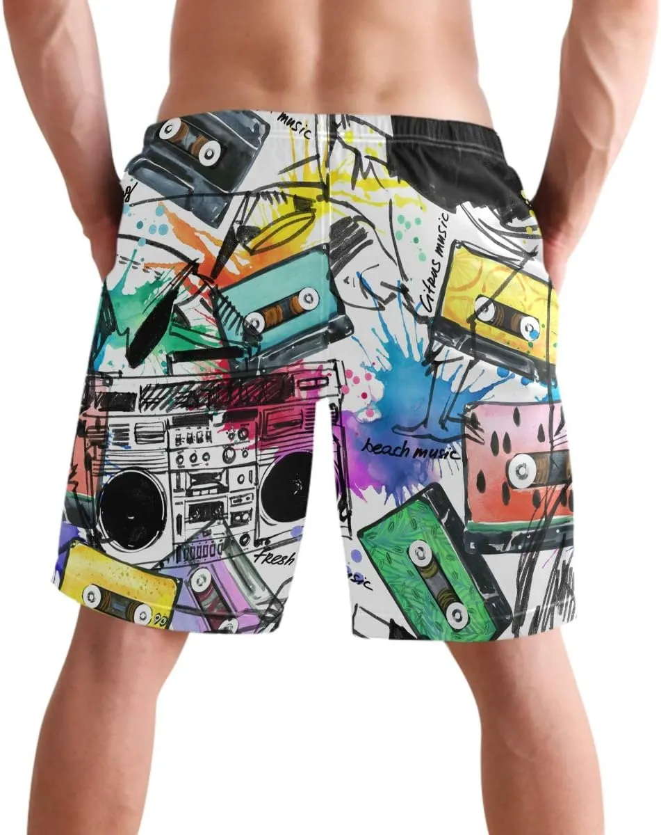 visesunny Men Swim Trunks Swimming Beach Surfing Board Shorts Swimwear Quick Dry Mesh Lining Bathing Suits with Pockets