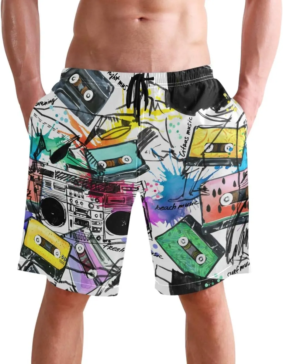 visesunny Men Swim Trunks Swimming Beach Surfing Board Shorts Swimwear Quick Dry Mesh Lining Bathing Suits with Pockets