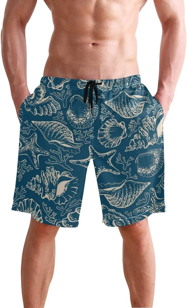 visesunny Mens Funny Swim Trunks Quick Dry Beachwear Sports Running Swim Board Shorts Mesh Lining