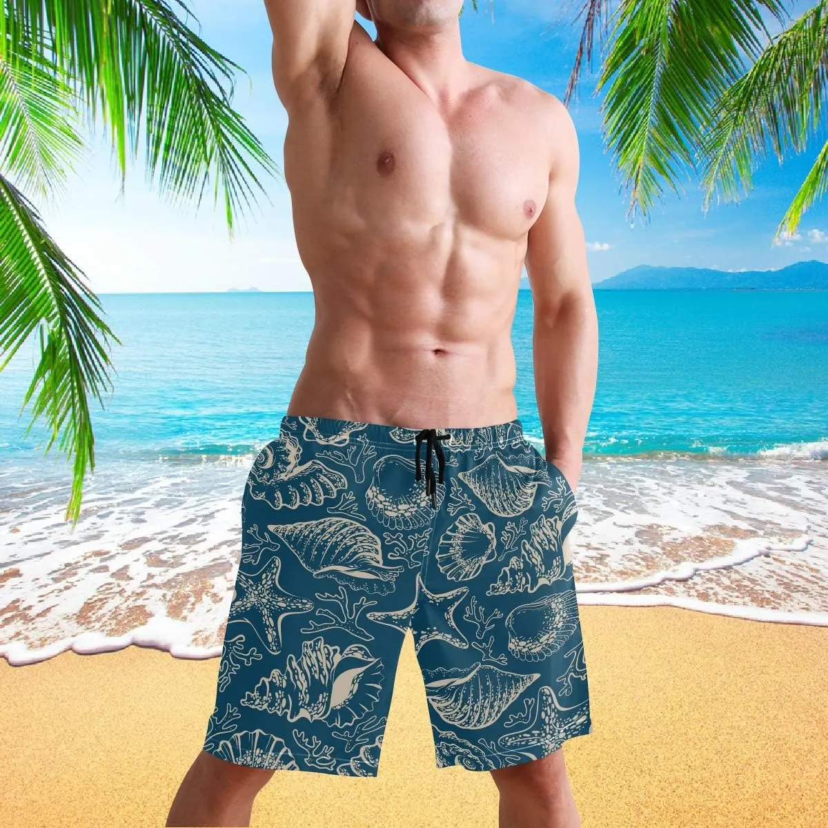 visesunny Mens Funny Swim Trunks Quick Dry Beachwear Sports Running Swim Board Shorts Mesh Lining