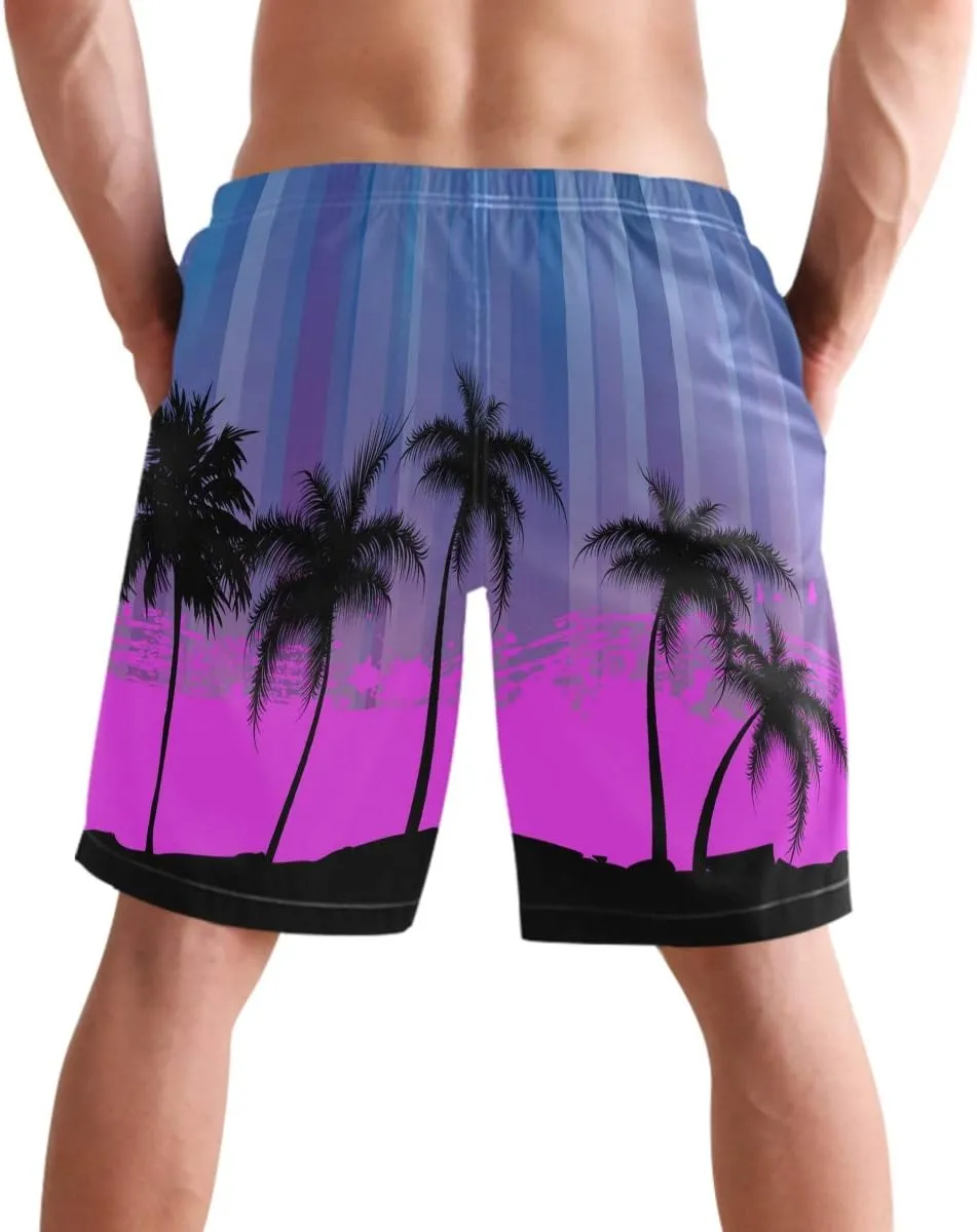 visesunny Men's Novelty Beach Shorts Quick Dry Swimwear Sports Running Swim Board Shorts Bathing Suits Mesh Lining