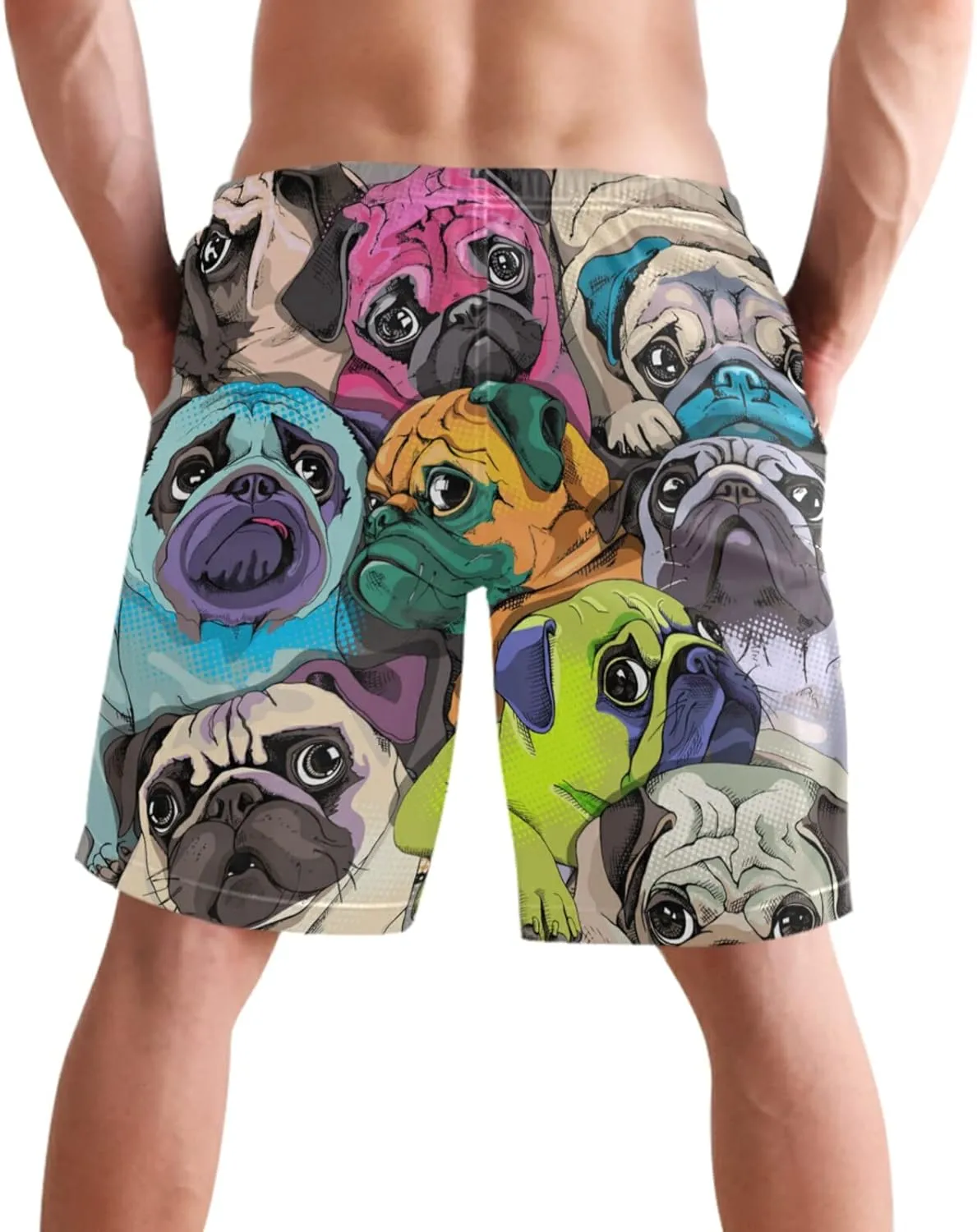 visesunny Stylish Mens Swim Trunks Quick Dry Beachwear Sports Running Swim Board Shorts Bathing Suits Mesh Lining