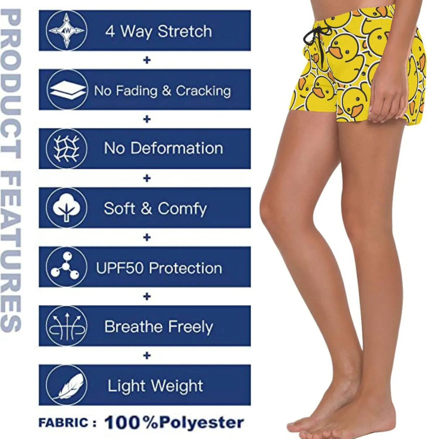 visesunny Women Summer Floral Beach Boardshorts with Pockets Swim Trunks Quick Dry Sports Summer Bottom