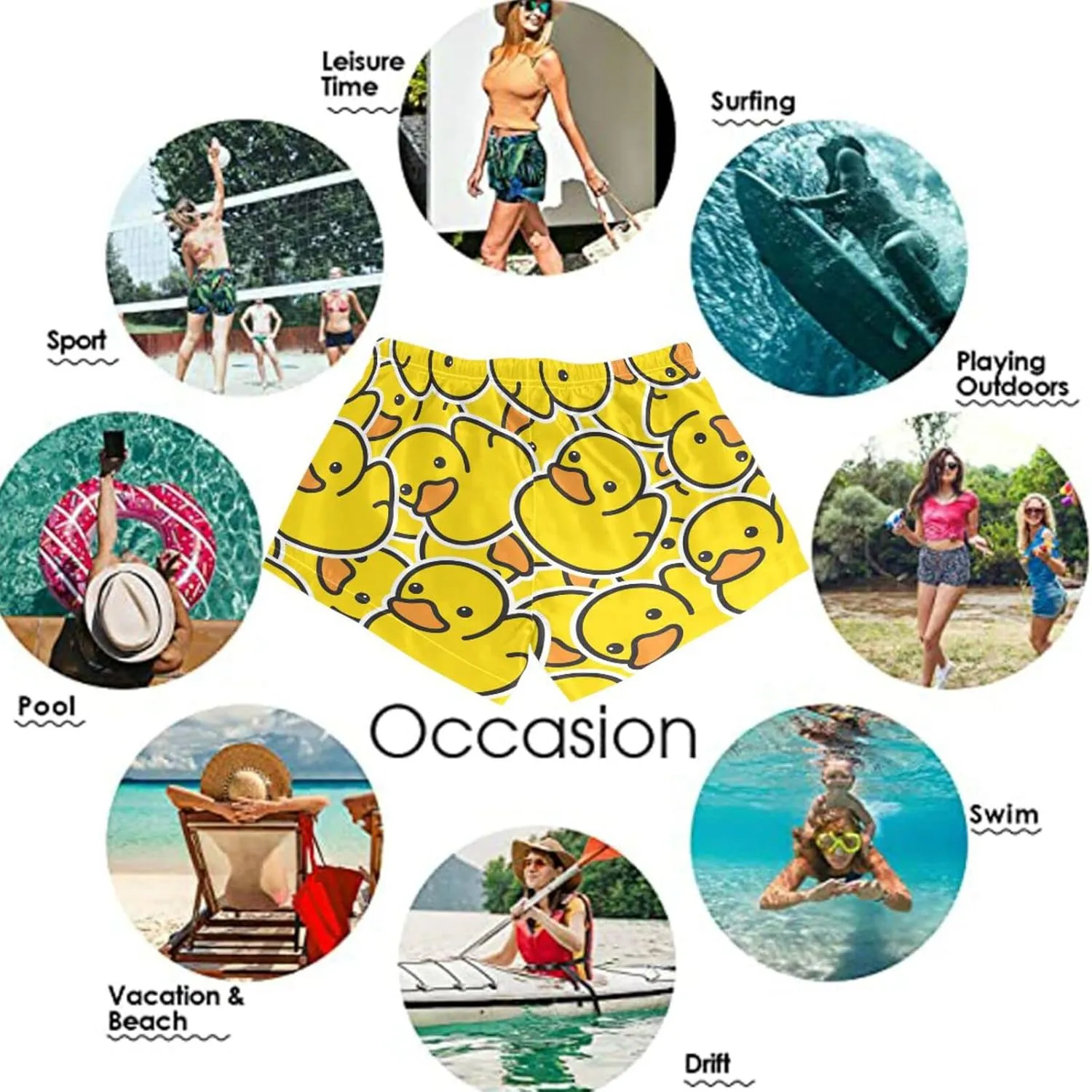 visesunny Women Summer Floral Beach Boardshorts with Pockets Swim Trunks Quick Dry Sports Summer Bottom