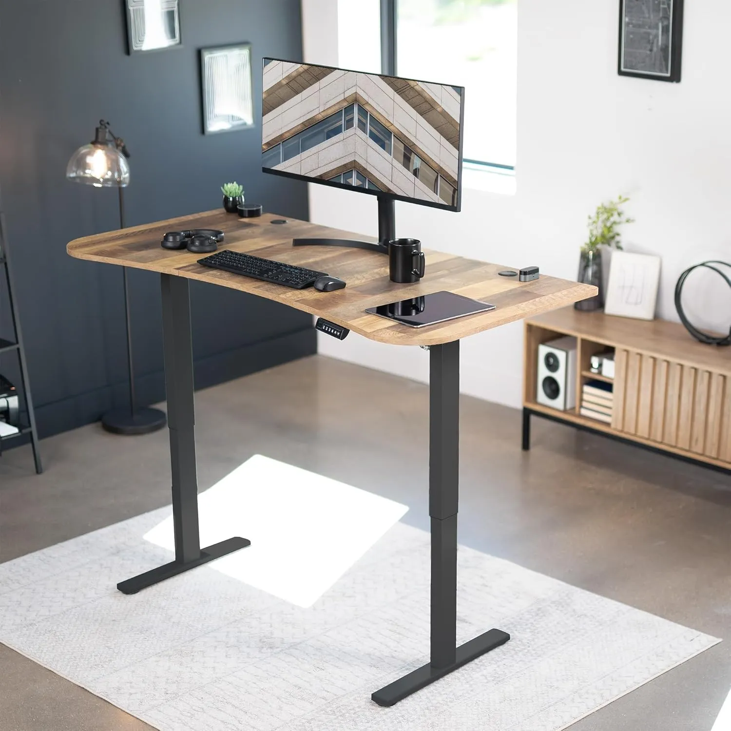 VIVO 63 x 32 inch Universal Table Top for Standard and Sit to Stand Height Adjustable Home and Office Desk Frames, Reclaimed Wood Desktop, DESK-TOP1P