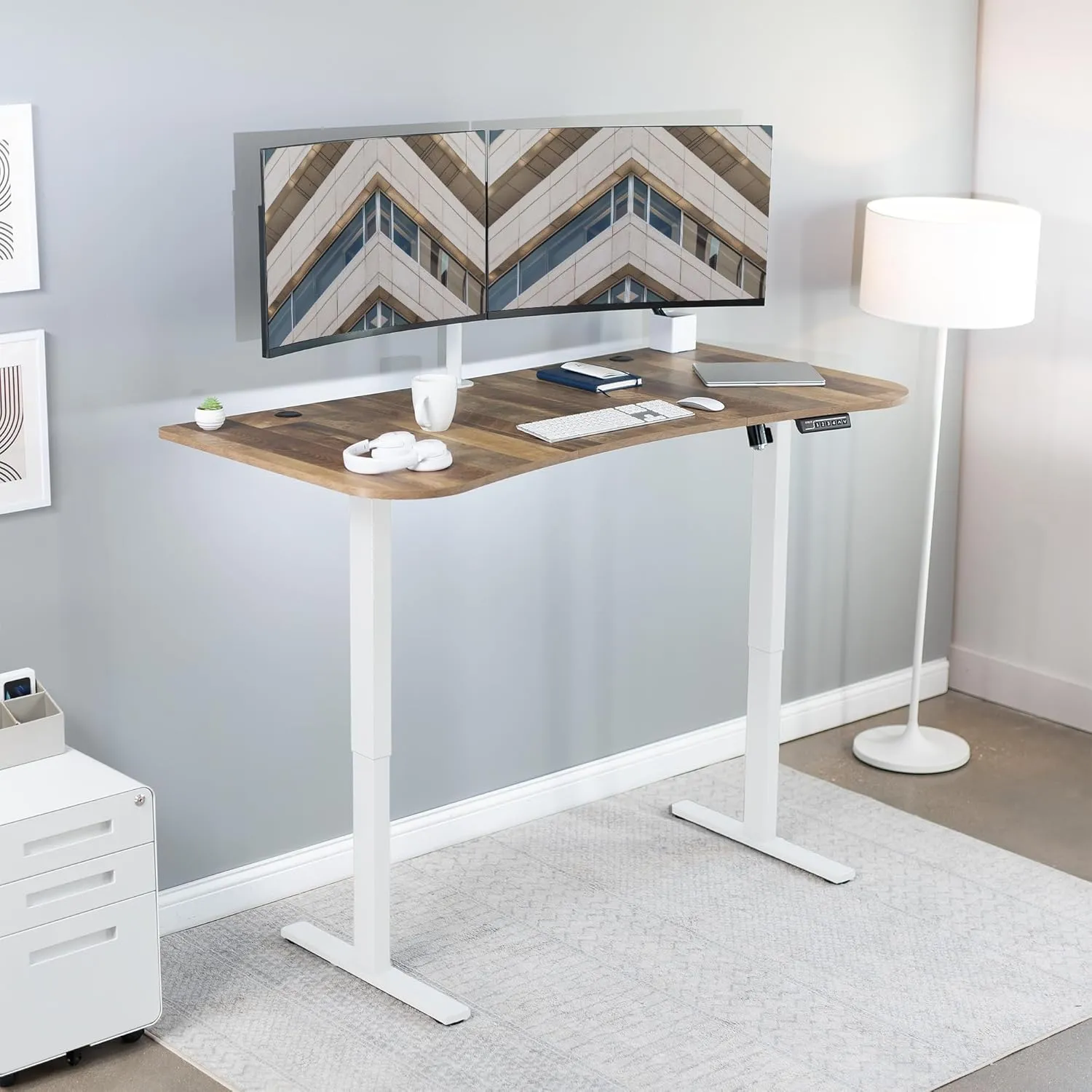 VIVO 63 x 32 inch Universal Table Top for Standard and Sit to Stand Height Adjustable Home and Office Desk Frames, Reclaimed Wood Desktop, DESK-TOP1P