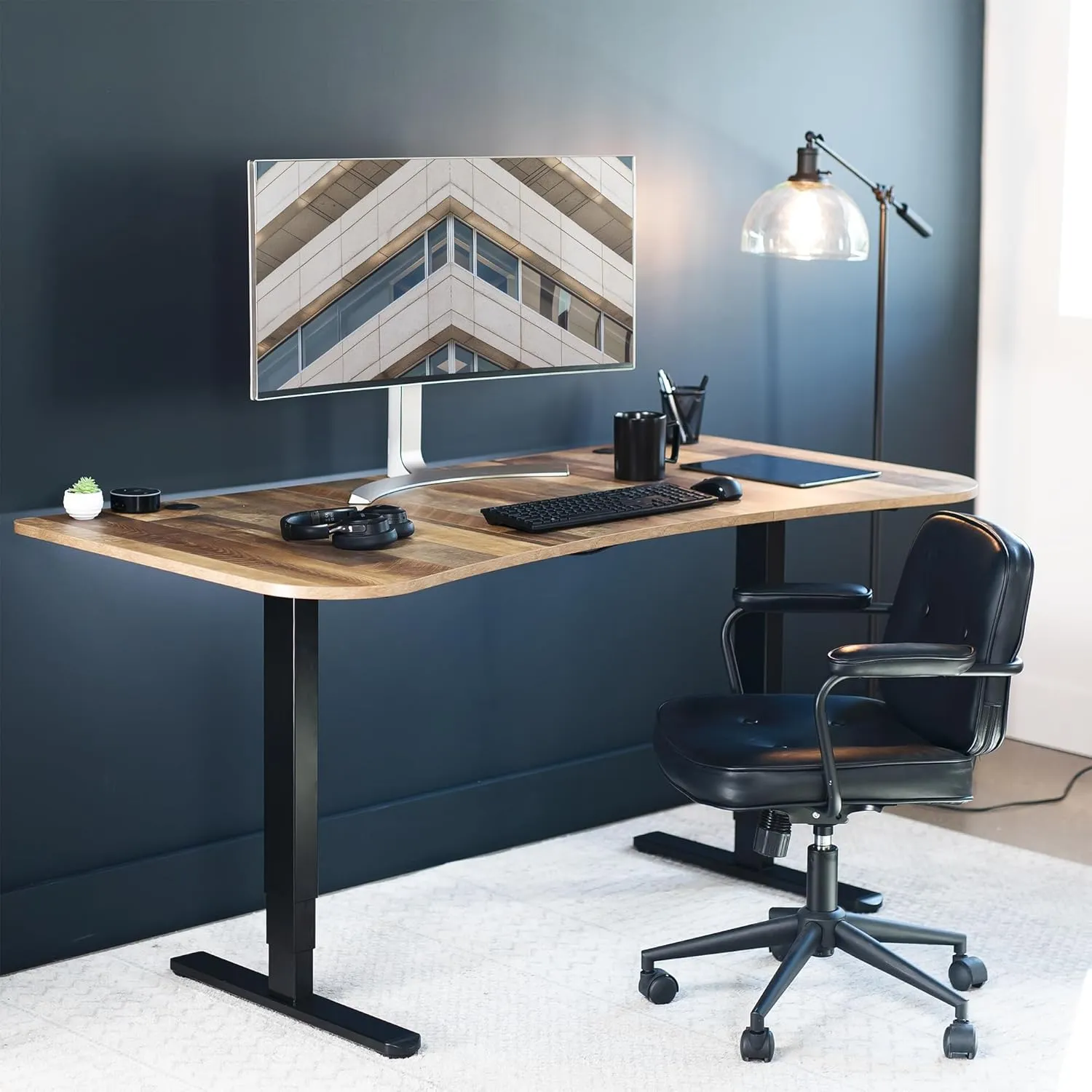VIVO 63 x 32 inch Universal Table Top for Standard and Sit to Stand Height Adjustable Home and Office Desk Frames, Reclaimed Wood Desktop, DESK-TOP1P