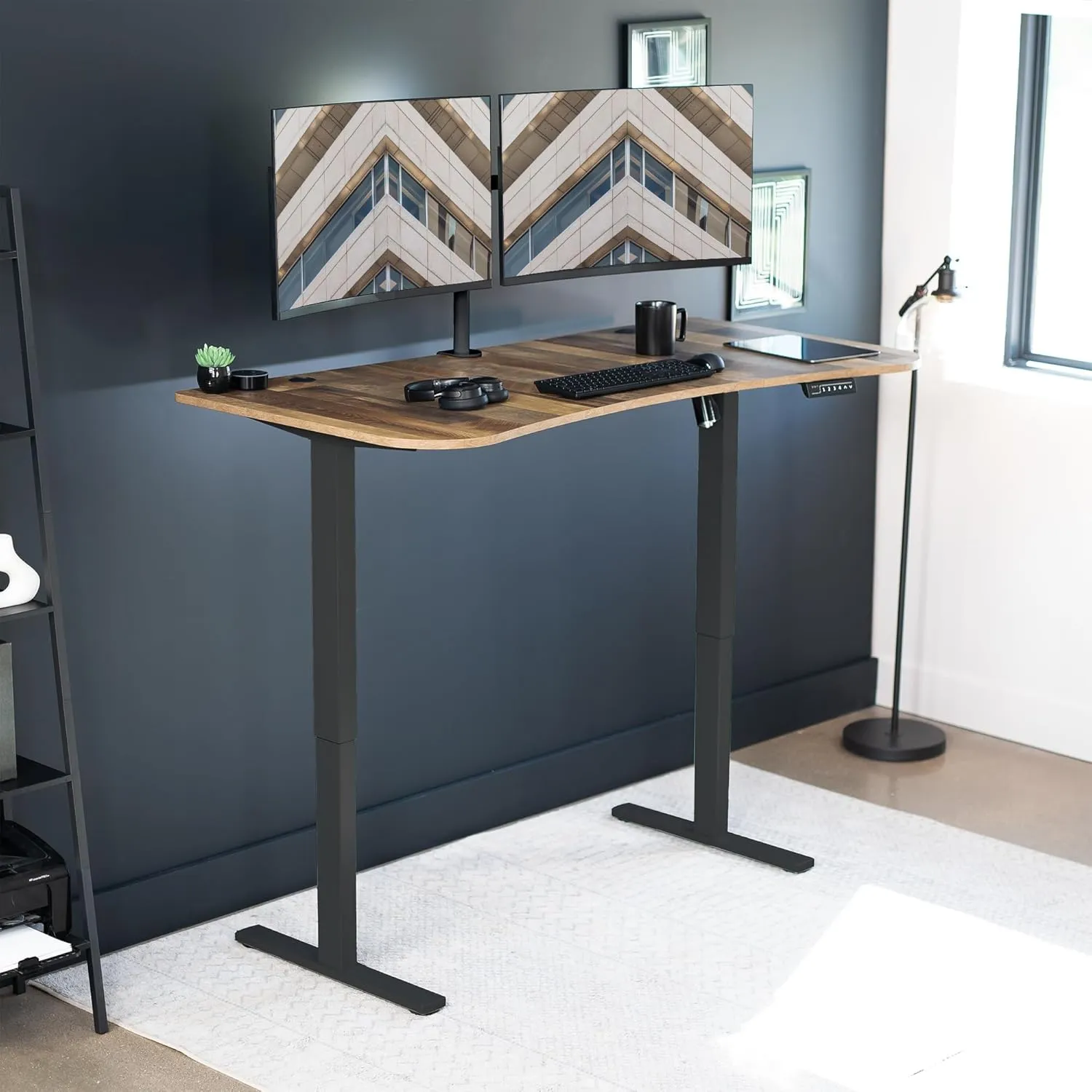 VIVO 63 x 32 inch Universal Table Top for Standard and Sit to Stand Height Adjustable Home and Office Desk Frames, Reclaimed Wood Desktop, DESK-TOP1P