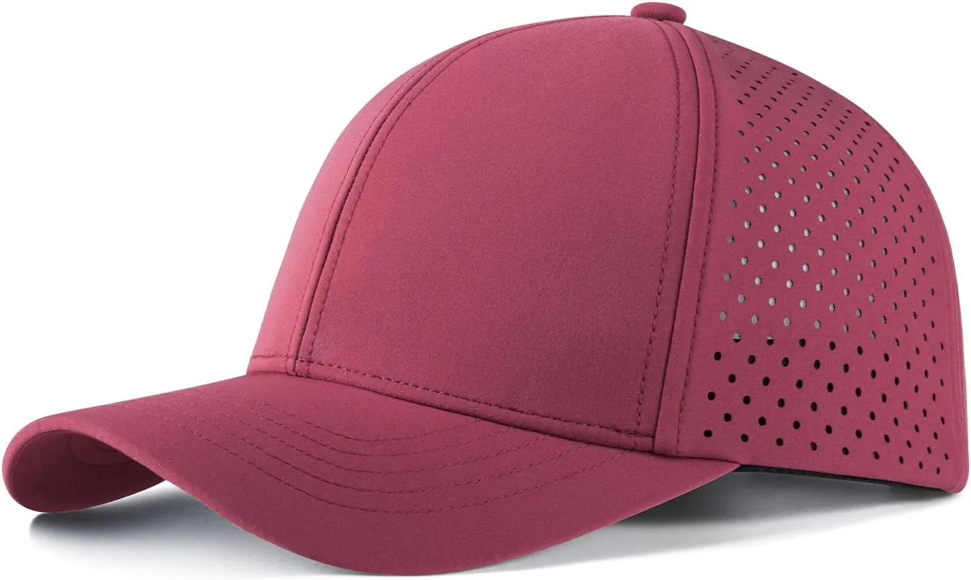 VOBOOM Men Quick Dry Baseball Cap Laser Cut Mesh Ball Curved Brim Snapback Hat