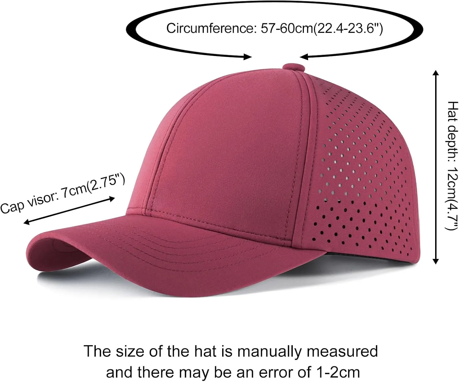 VOBOOM Men Quick Dry Baseball Cap Laser Cut Mesh Ball Curved Brim Snapback Hat