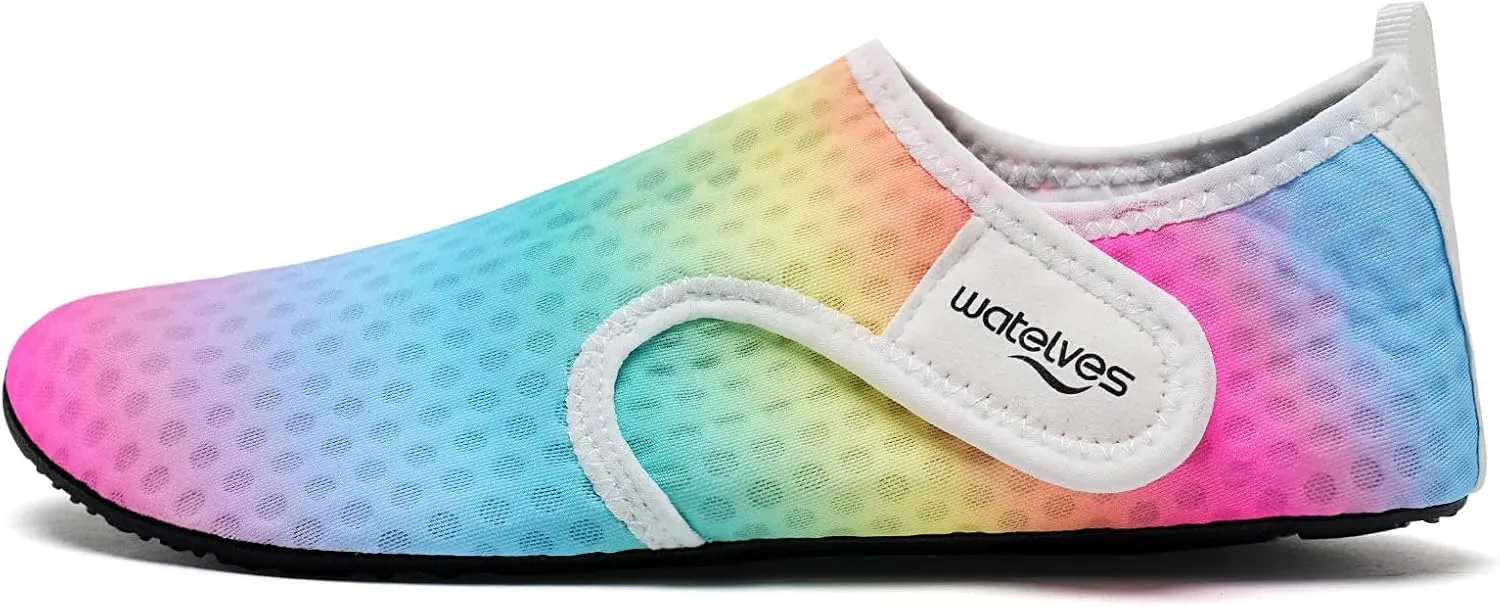 WateLves Water Shoes for Women Men Swim Beach Aqua Socks Quick Dry Barefoot House Slippers Travel Shoes with Adjustable Magic Tape for Pool Diving Boating Yoga Surf