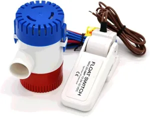 Water Pumps, Parts & Accessories 12v/24v bilge pump with bilge, 1100 GPH electric water pump for boats(12V)