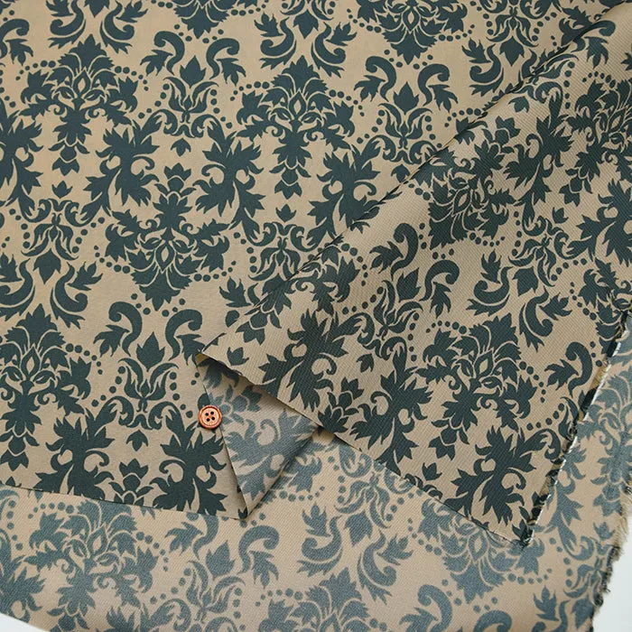 Water-Repellent Nylon Oxford Print Fabric - Damask
