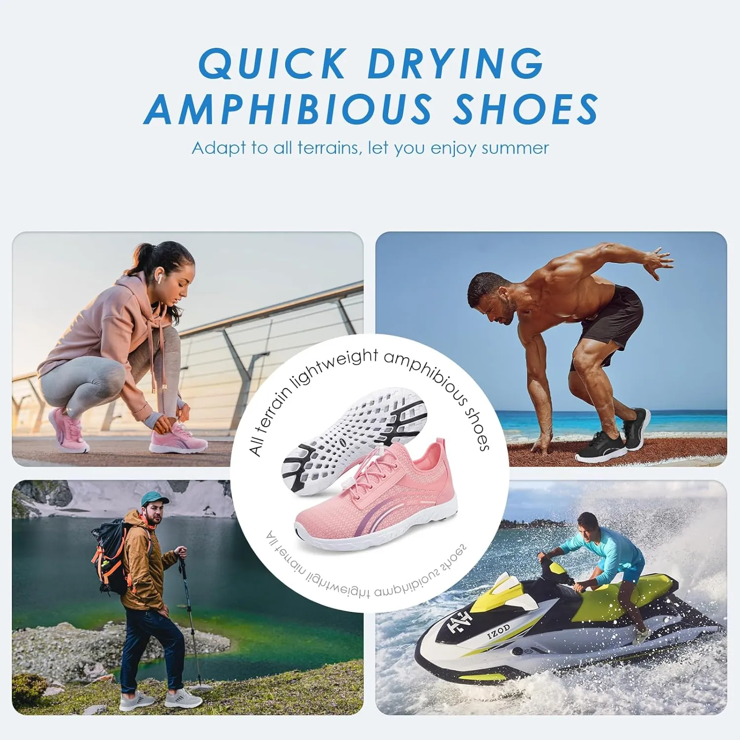 Water Shoes for Men Women Mesh Barefoot Hiking Swim River Shoes Adult Lake Pool Aqua Socks Beach Surfing Kayaking Sport Accessories Camping