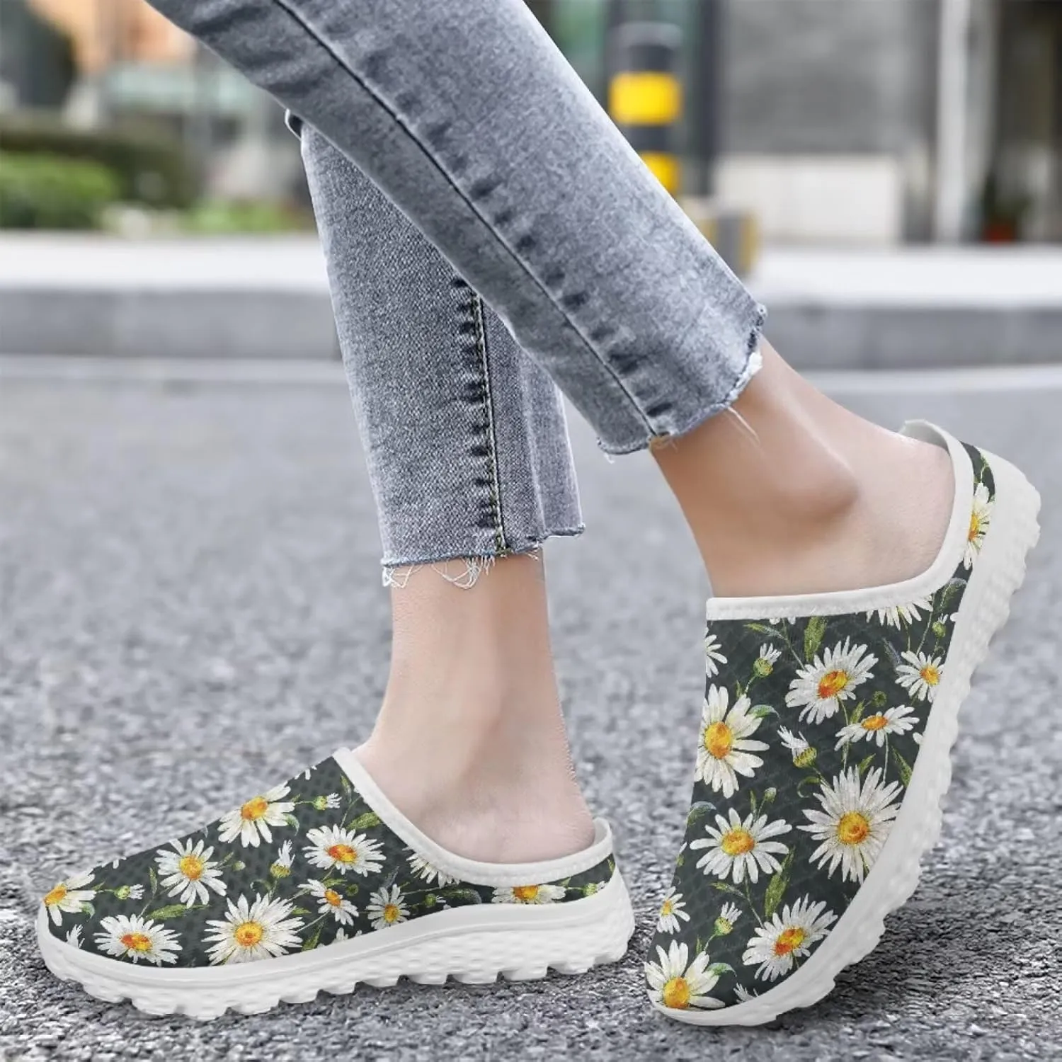 Water Shoes for Wome Mules Slip On Mesh Flats Aqua Shoes Lightweight Comfy Womens Casual Flats Barefoot Footwear