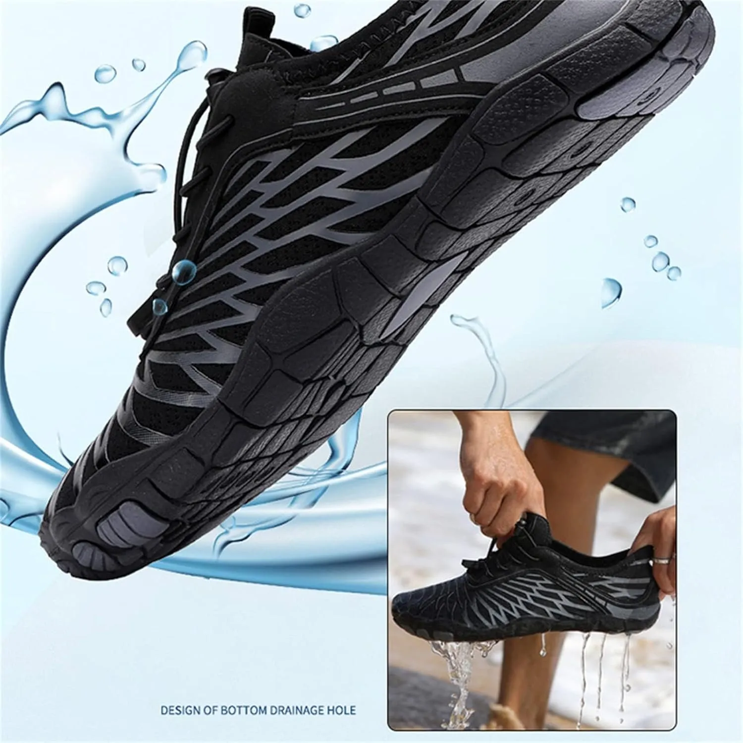 Water Shoes Women Men Quick Dry Hiking Footwear Barefoot Aqua Socks Shoes Sport Swim Pool Beach Shoes Athletic Adult Walking Shoes Lightweight Breathable Swimming Shoes for Women Men