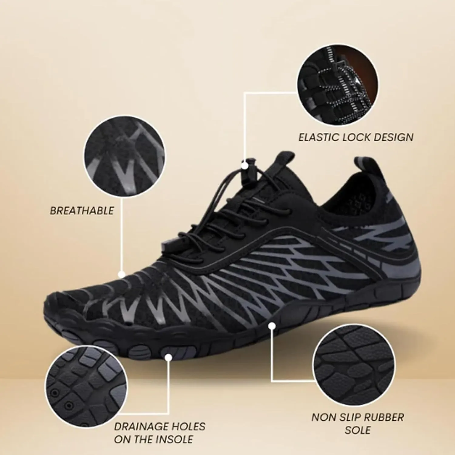 Water Shoes Women Men Quick Dry Hiking Footwear Barefoot Aqua Socks Shoes Sport Swim Pool Beach Shoes Athletic Adult Walking Shoes Lightweight Breathable Swimming Shoes for Women Men