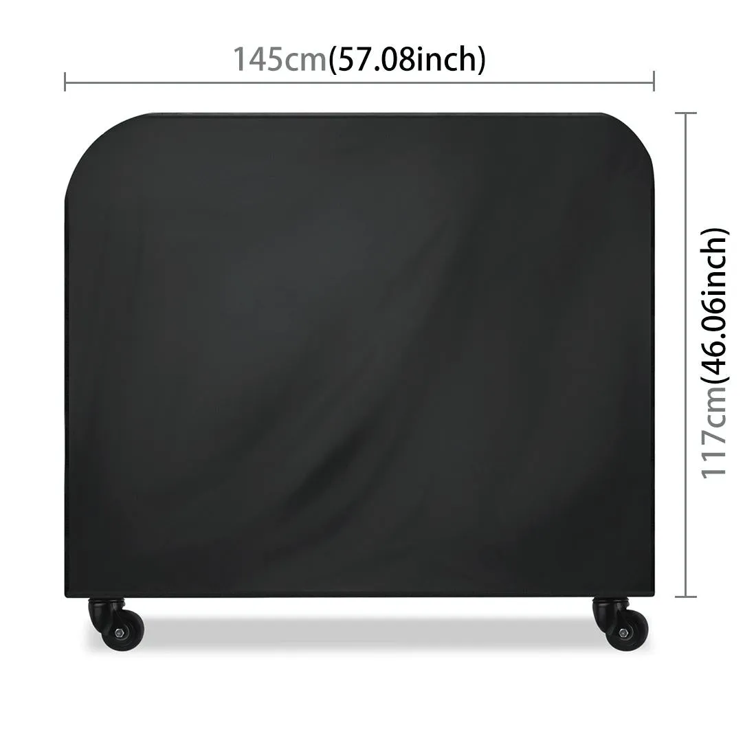 Waterproof 210D Oxford Cloth Bbq Grill Cover - Anti-Uv Dust-Proof Folding - Fits Gas Charcoal Electric - 145X61X117Cm - Black