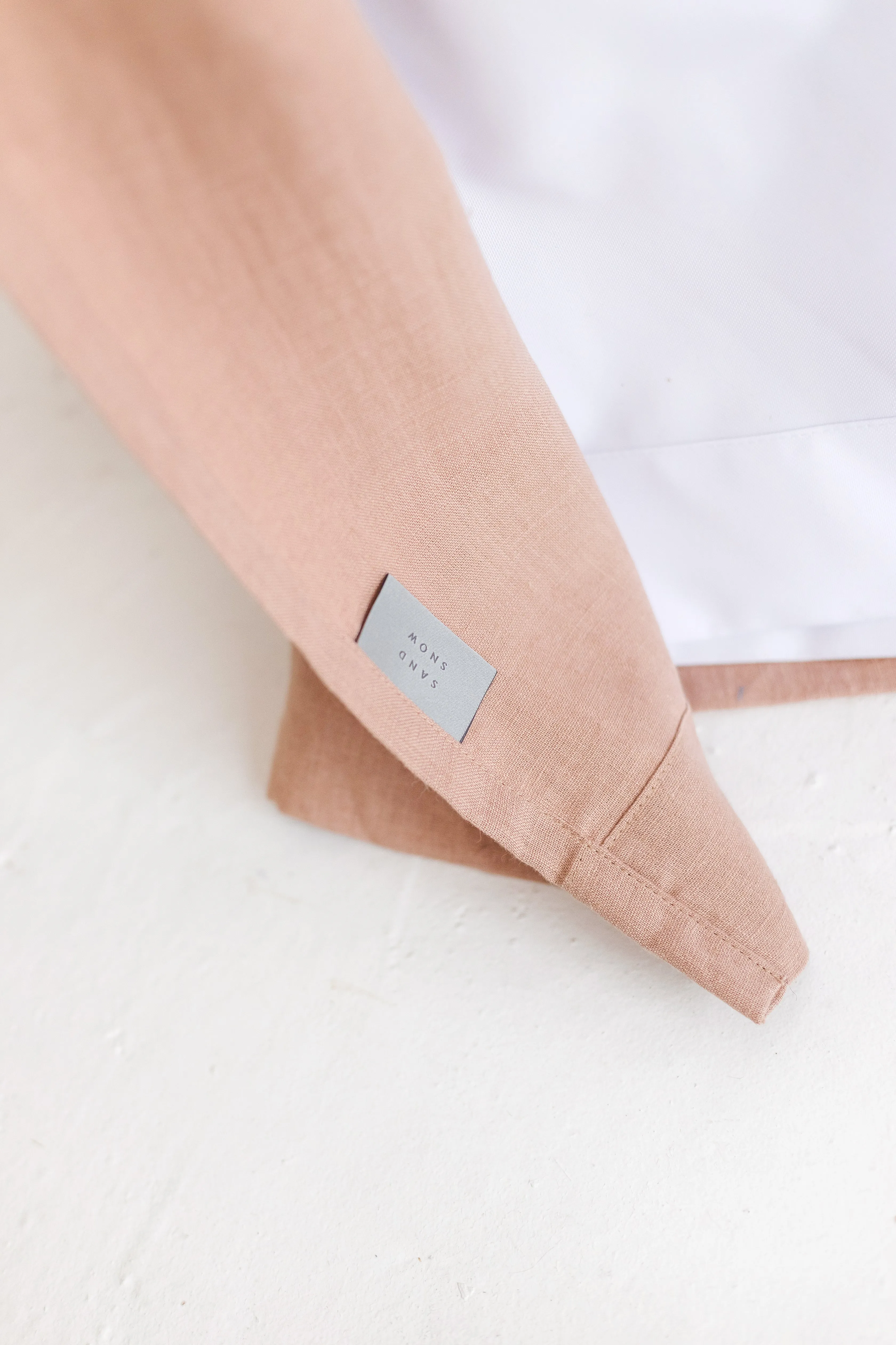 Waterproof Peach Linen Shower Curtain 140cm / 55'' width